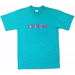 Vintage San Antonio Texas T Shirt Single Stitch Embroidered Teal Size Medium